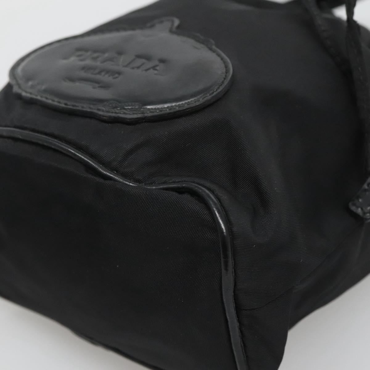 Prada Drawstring Pouch Tessuto, BLACK, NYLON, Clutche & pouche