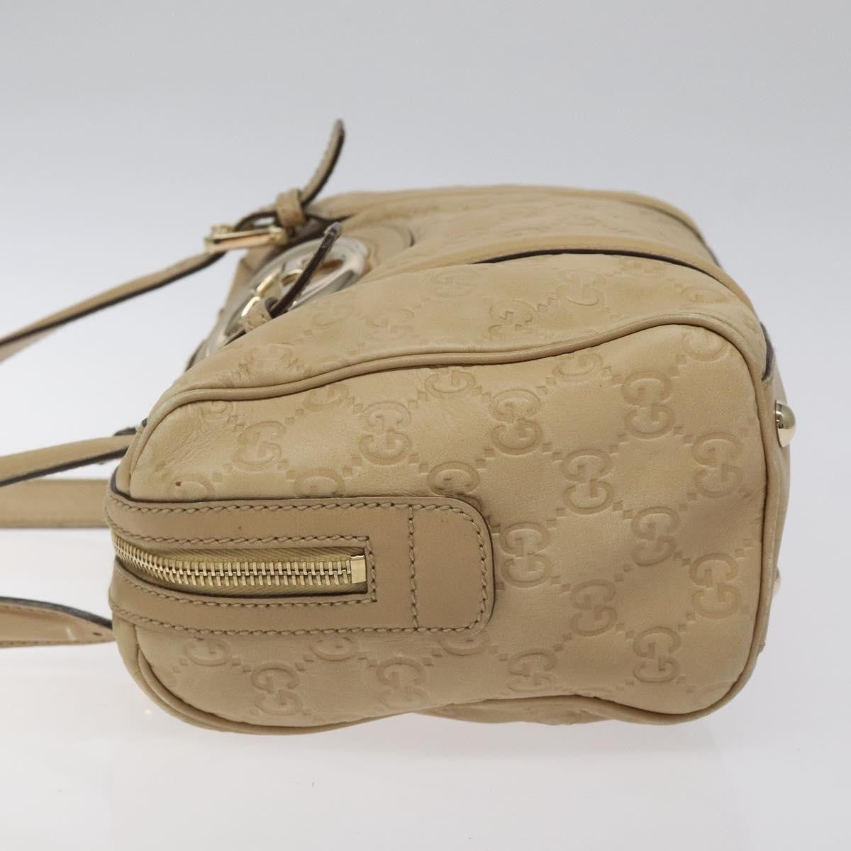 Gucci Vintage Interlocking G Shoulder Bag Leather, BEIGE, LEATHER, Shoulder bag
