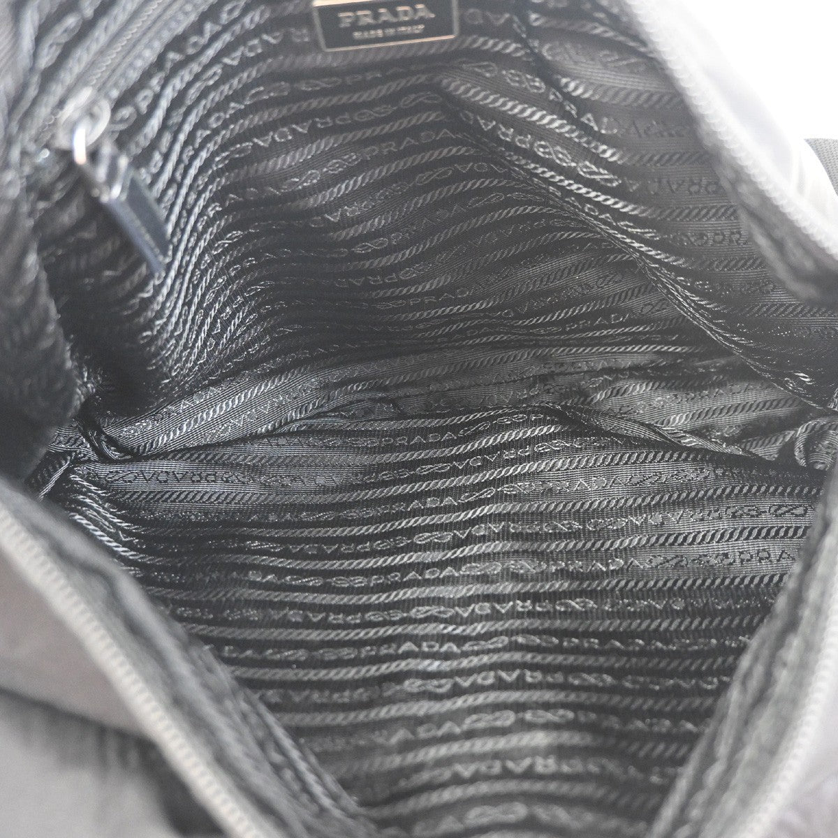 Prada Zip Buckle Messenger Bag Tessuto, BLACK, NYLON, Crossbody bag