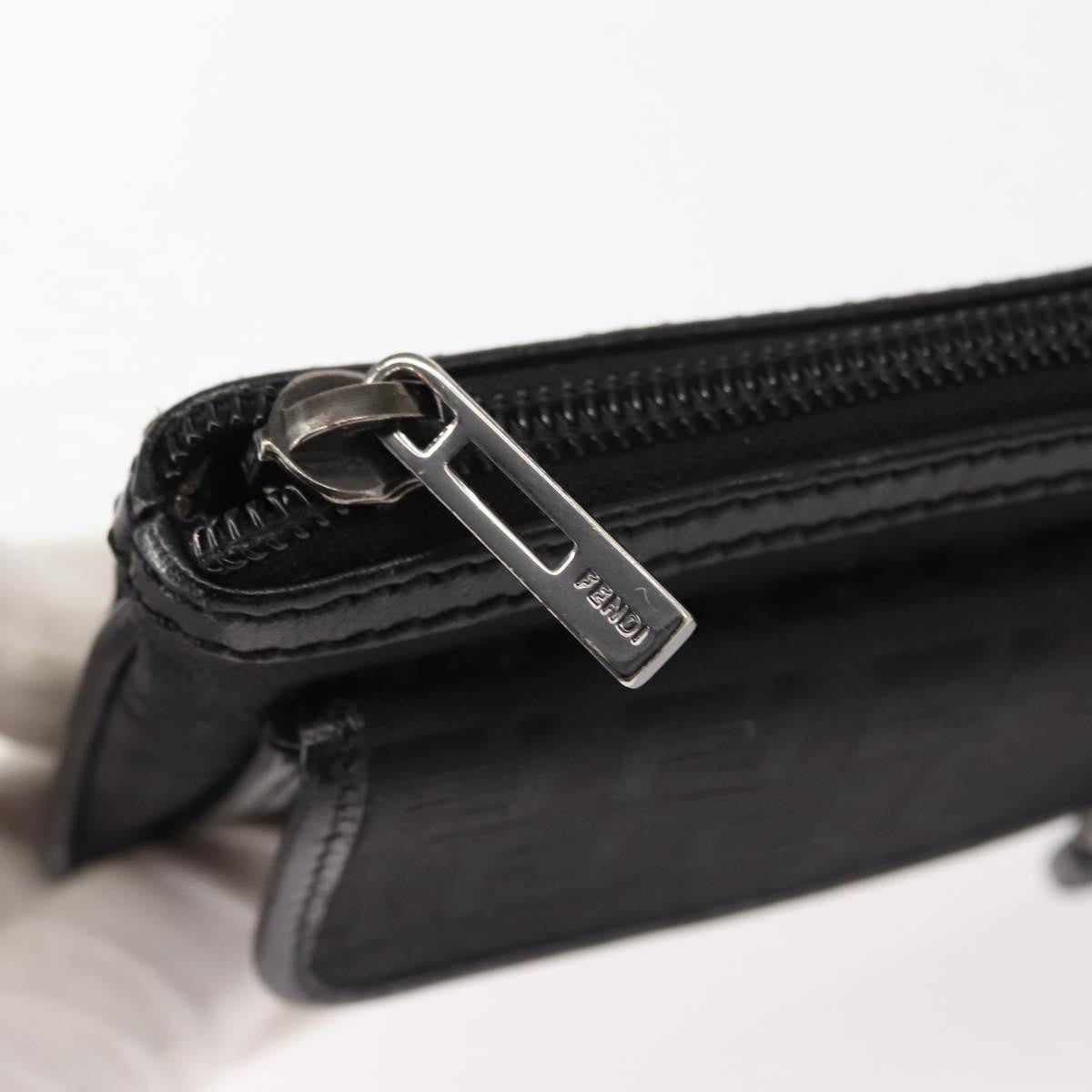 Fendi FF Logo Pouch Canvas, BLACK, CANVAS, Clutche & pouche