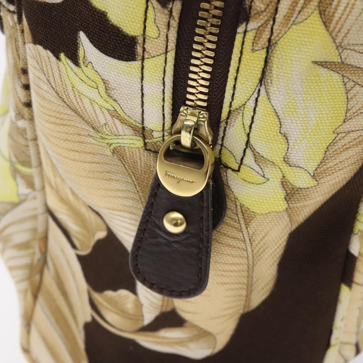 Salvatore Ferragamo Gancini Shoulder Bag Canvas, BEIGE, CANVAS, Shoulder bag