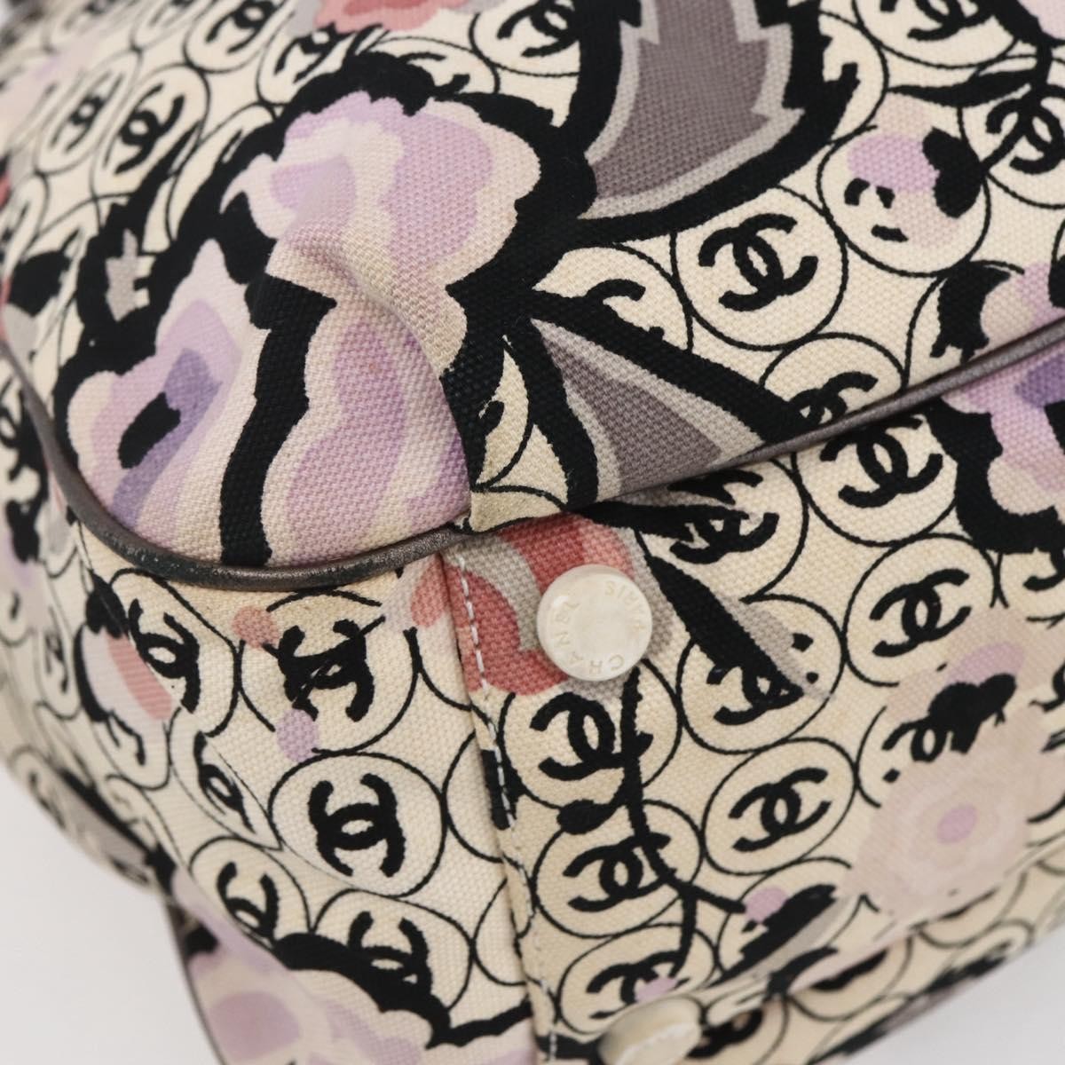 Chanel Vintage Floral Tote Canvas, BEIGE, CANVAS, Tote bag