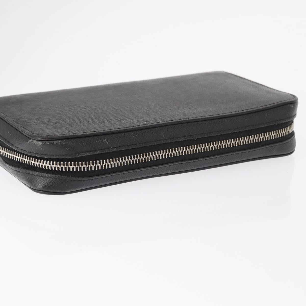 Louis Vuitton Zippy XL Taiga Leather, BLACK, LEATHER, Wallets
