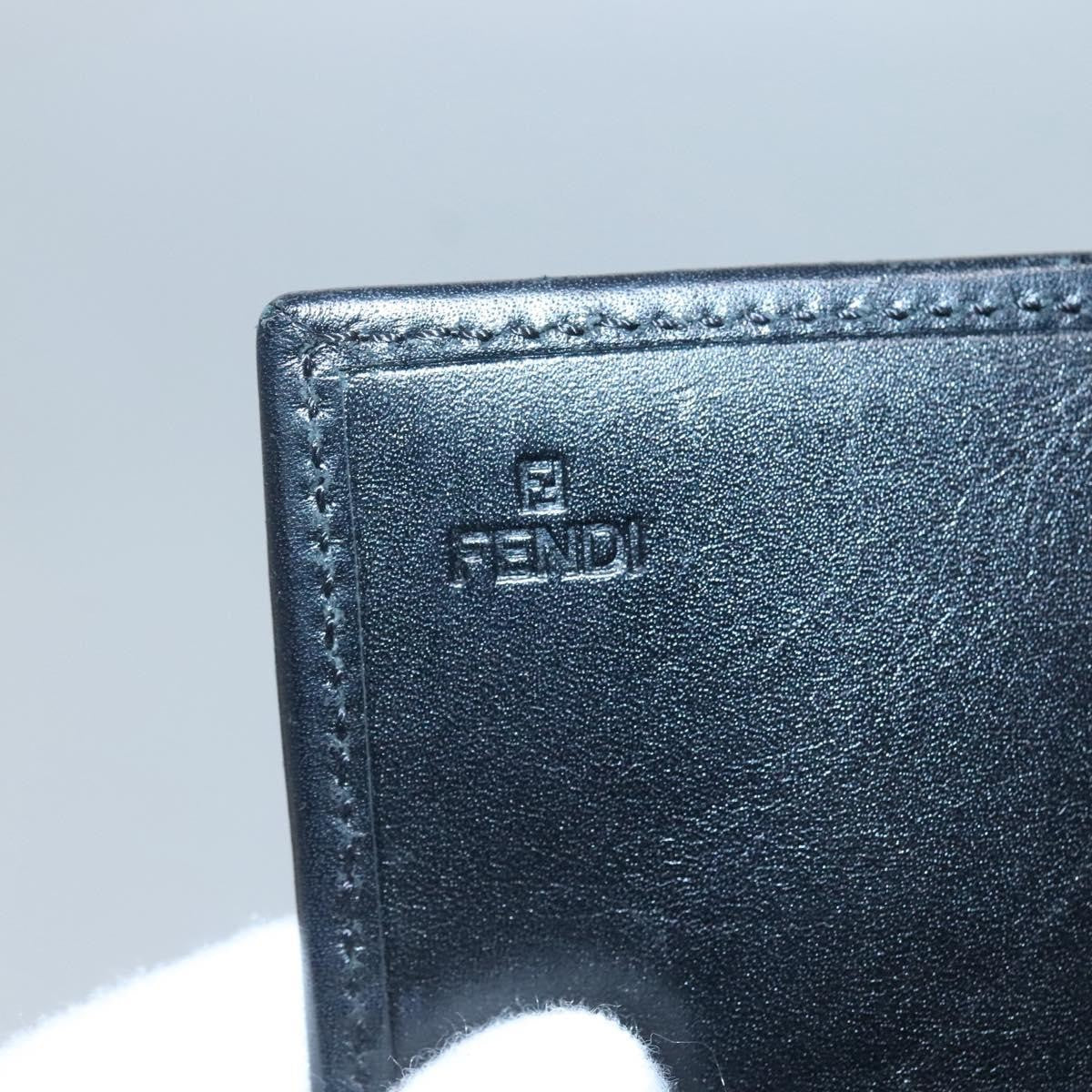 Fendi FF Flap Wallet Zucca Canvas with Embossed Leather, BLACK, CANVAS, Wallets