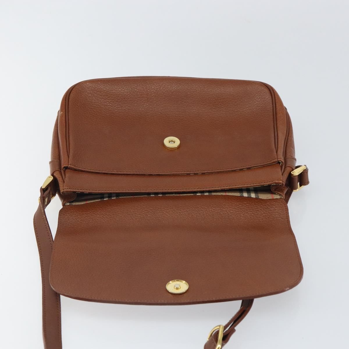 Burberry Vintage Shoulder Bag Leather, BROWN, LEATHER, Shoulder bag