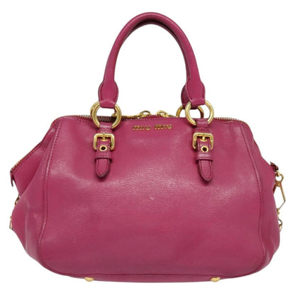 Miu Miu Madras Bowler Bag Leather, PINK, LEATHER, Handbag