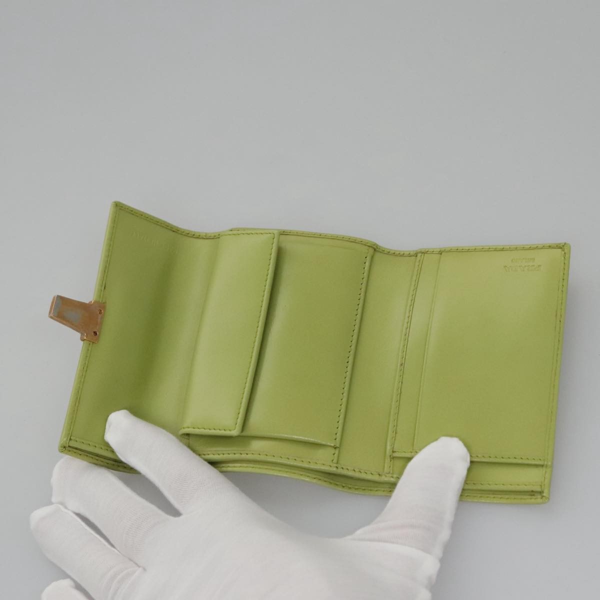 Prada Wallet, Green, Leather, Wallet