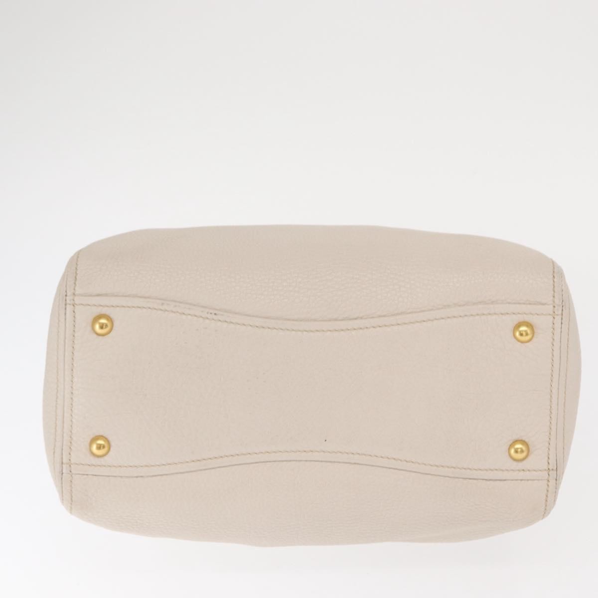 Miu Miu Phenix Convertible Tote Leather, WHITE, LEATHER, Handbag