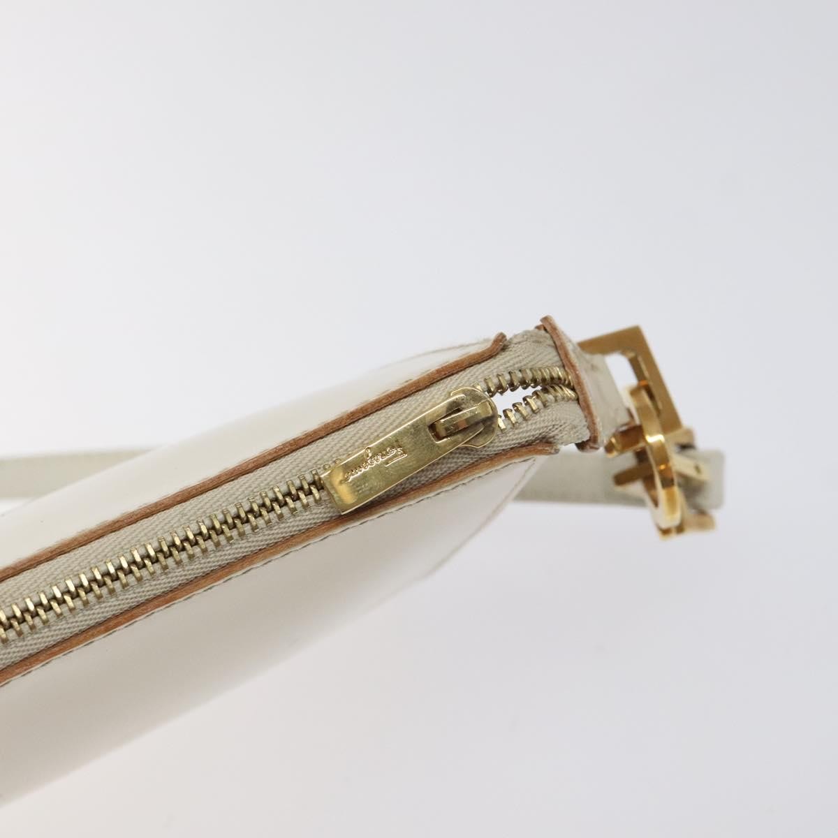 Salvatore Ferragamo Gancini Shoulder Bag Leather, BEIGE, LEATHER, Shoulder bag