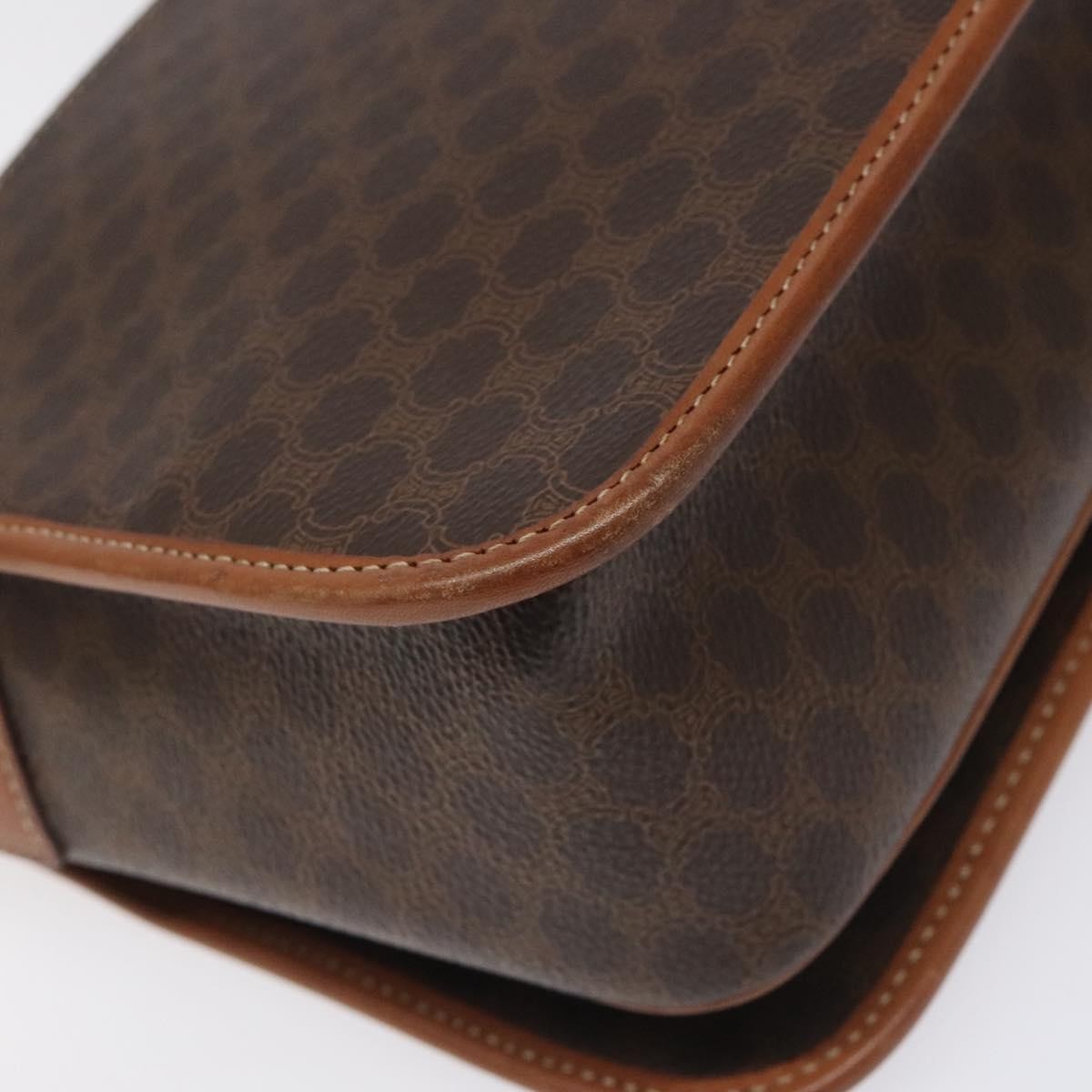 Celine Macadam Shoulder Bag PVC Leather, BROWN, CANVAS, Shoulder bag