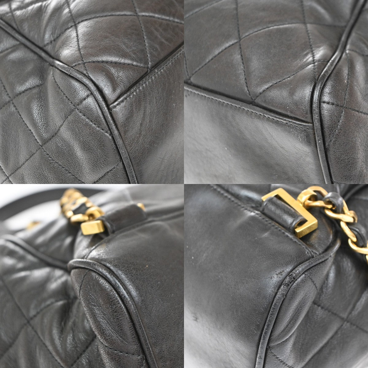 Chanel Vintage CC Flap Backpack Leather, BROWN, LEATHER, Backpack