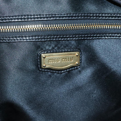 Miu Miu Convertible Satchel Bag Leather, BLACK, PATENT_LEATHER, Handbag