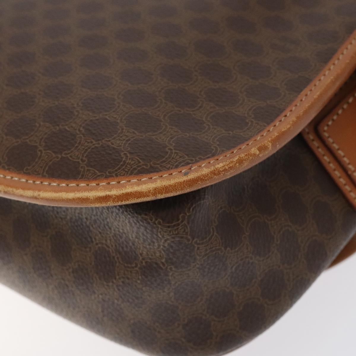 Celine Macadam Shoulder Bag PVC Leather, BROWN, CANVAS, Shoulder bag