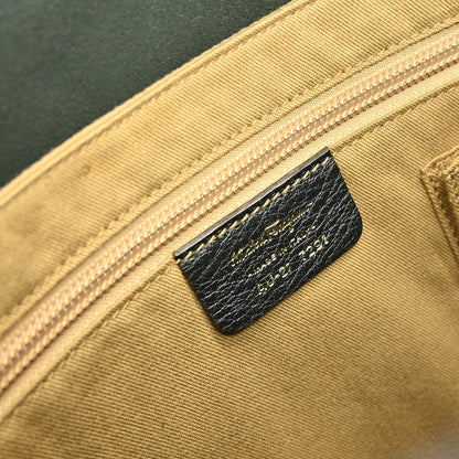 Salvatore Ferragamo Vintage Shoulder Bag Leather, BLACK, LEATHER, Shoulder bag