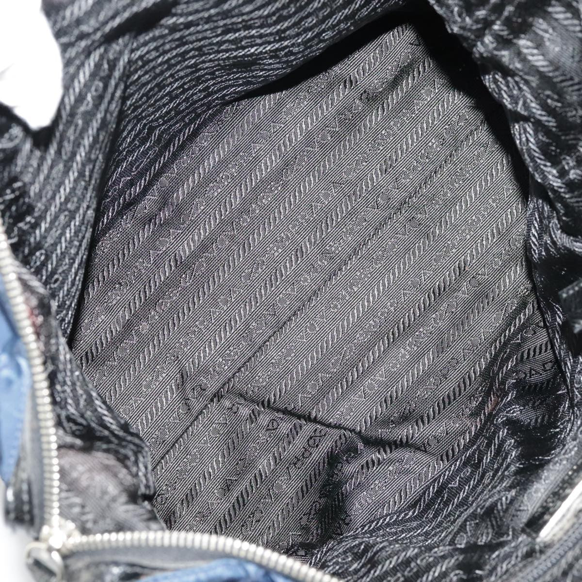 Prada Chain Shoulder Bag Quilted Tessuto, NAVY, NYLON, Shoulder bag