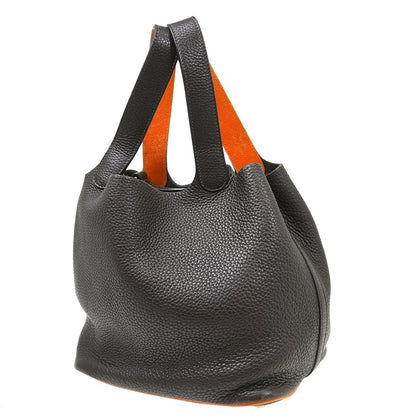 Hermes Picotin Bag Clemence, Brown, Leather, Handbag