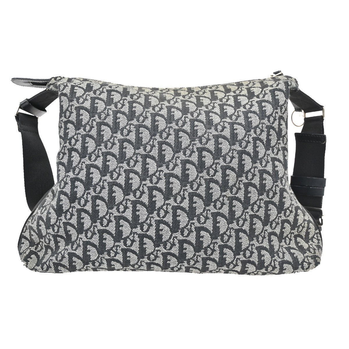 Christian Dior Vintage Trotter Messenger Bag Diorissimo Canvas, BLACK, CANVAS, Shoulder bag