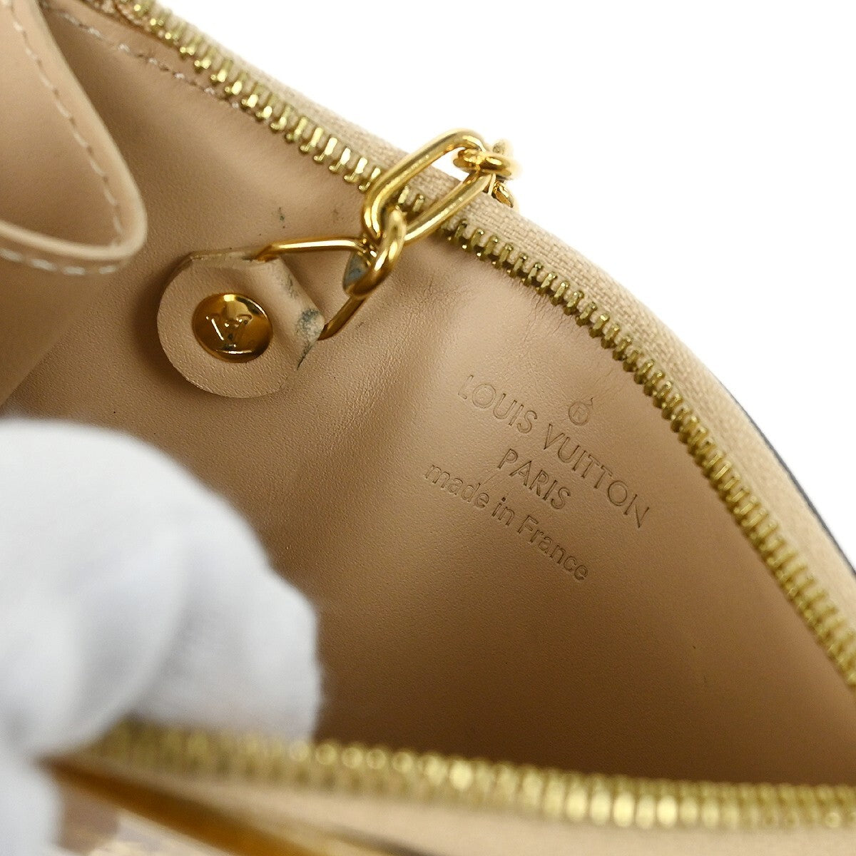 Louis Vuitton Pochette clés NM Monogram Vernis Patent Leather, BEIGE, PATENT_LEATHER, Wallets