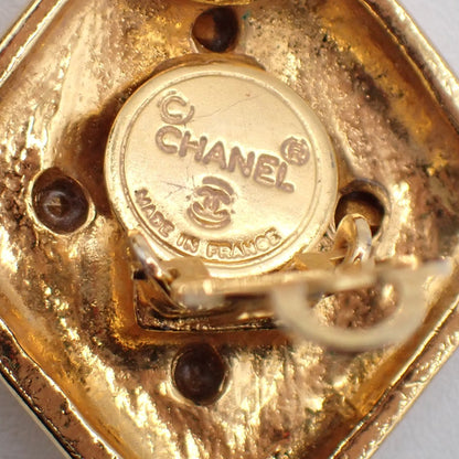 Chanel Vintage CC Diamond Shape Clips-On Earrings Gold-Plated, GOLD, GOLD_PLATED, Earrings