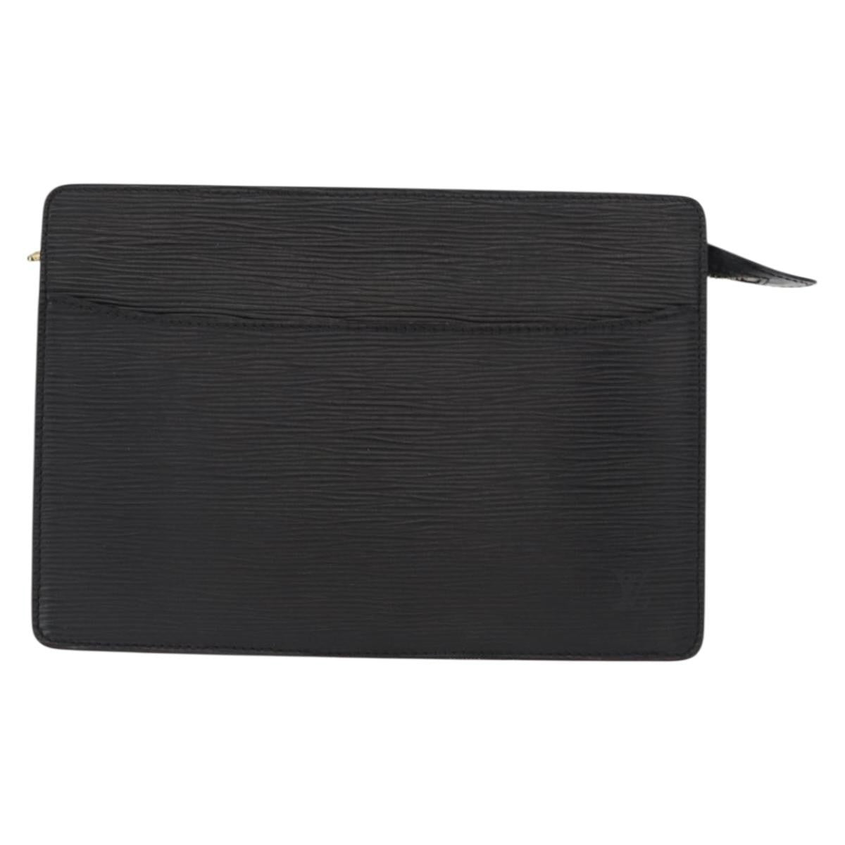 Louis Vuitton Pochette Homme Epi Leather, BLACK, LEATHER, Clutche & pouche
