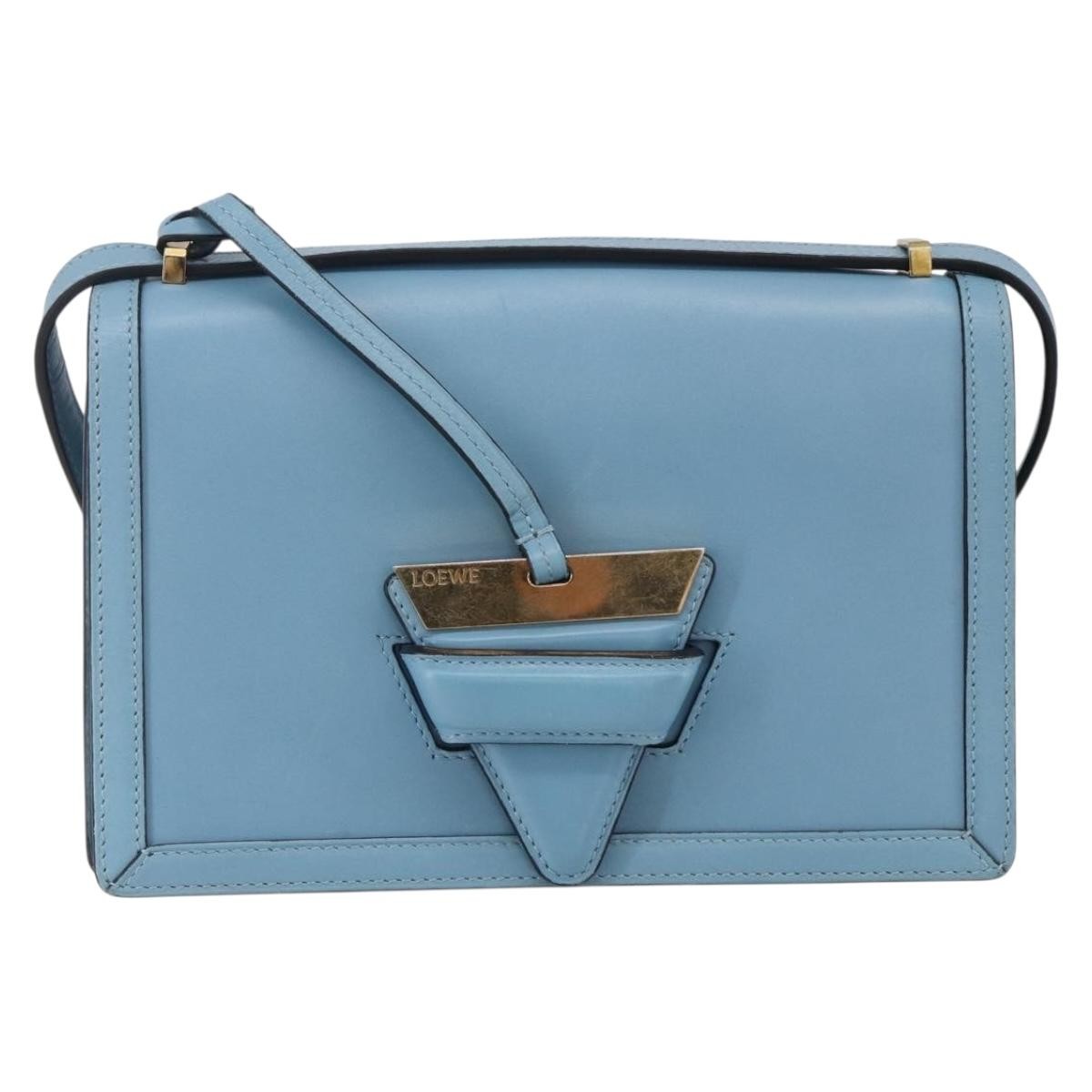 Loewe Barcelona Shoulder Bag Leather, BLUE, LEATHER, Shoulder bag