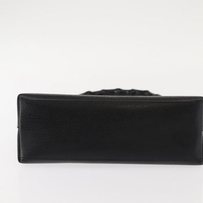 Gucci Vintage Bamboo Handle Bag Leather, BLACK, LEATHER, Handbag