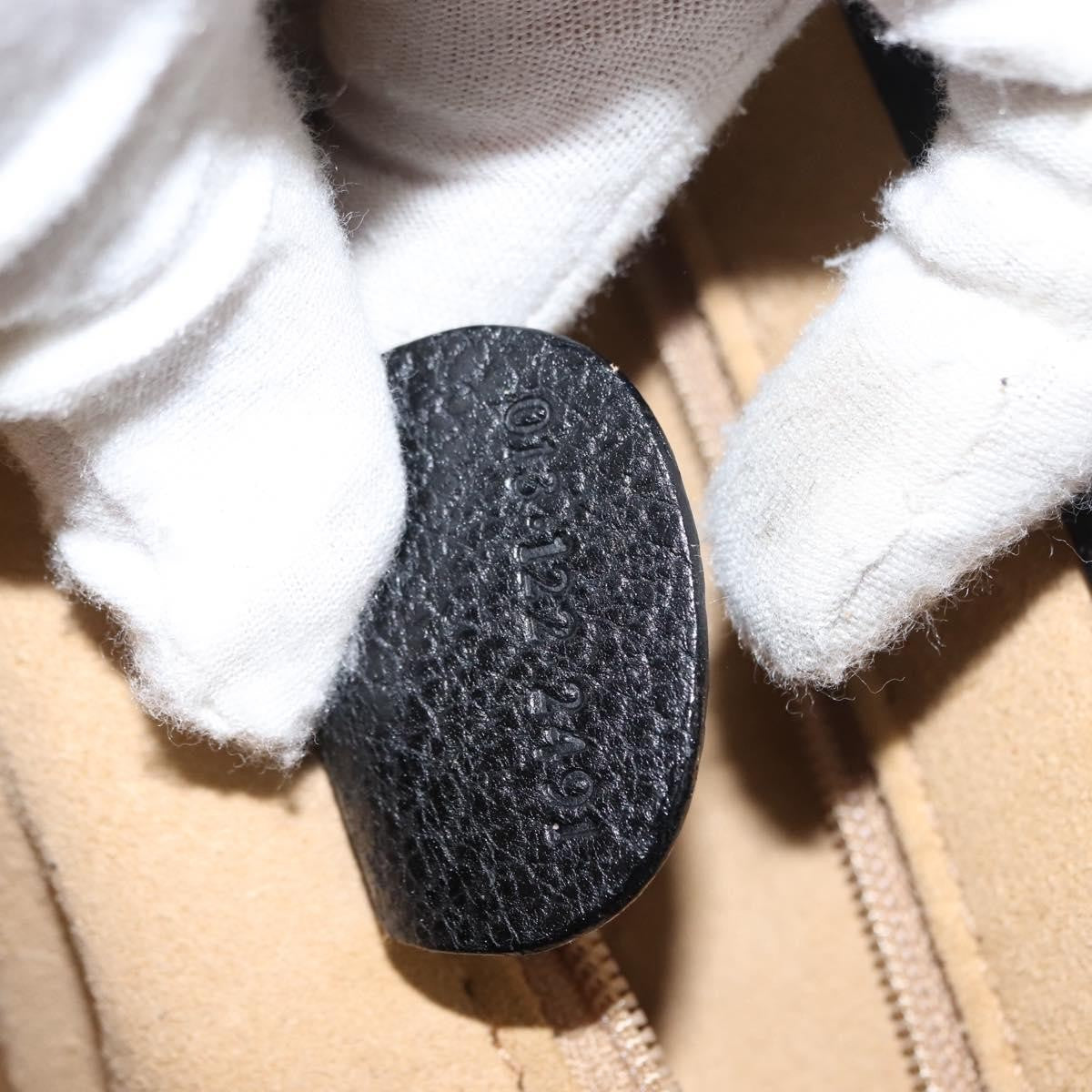 Gucci Vintage Bamboo Vanity Case Leather, NAVY, LEATHER, Handbag