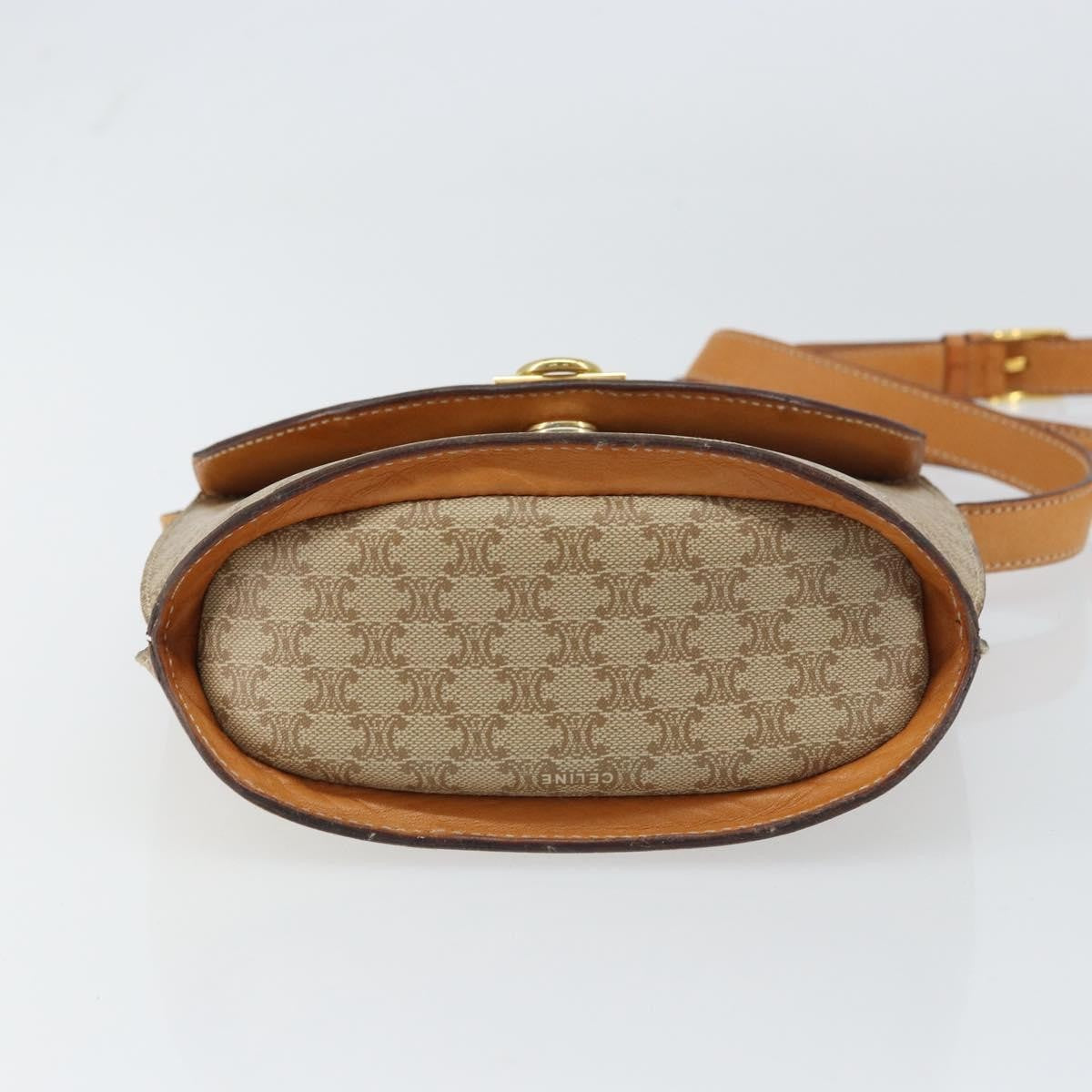 Celine Vintage Macadam Shoulder Bag Canvas, BEIGE, CANVAS, Shoulder bag