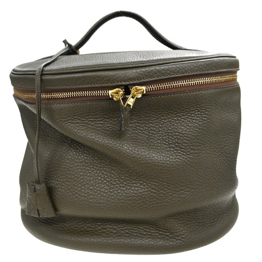 Hermes Intercity Victoria Travel Case Leather, KHAKI, LEATHER, Clutche & pouche