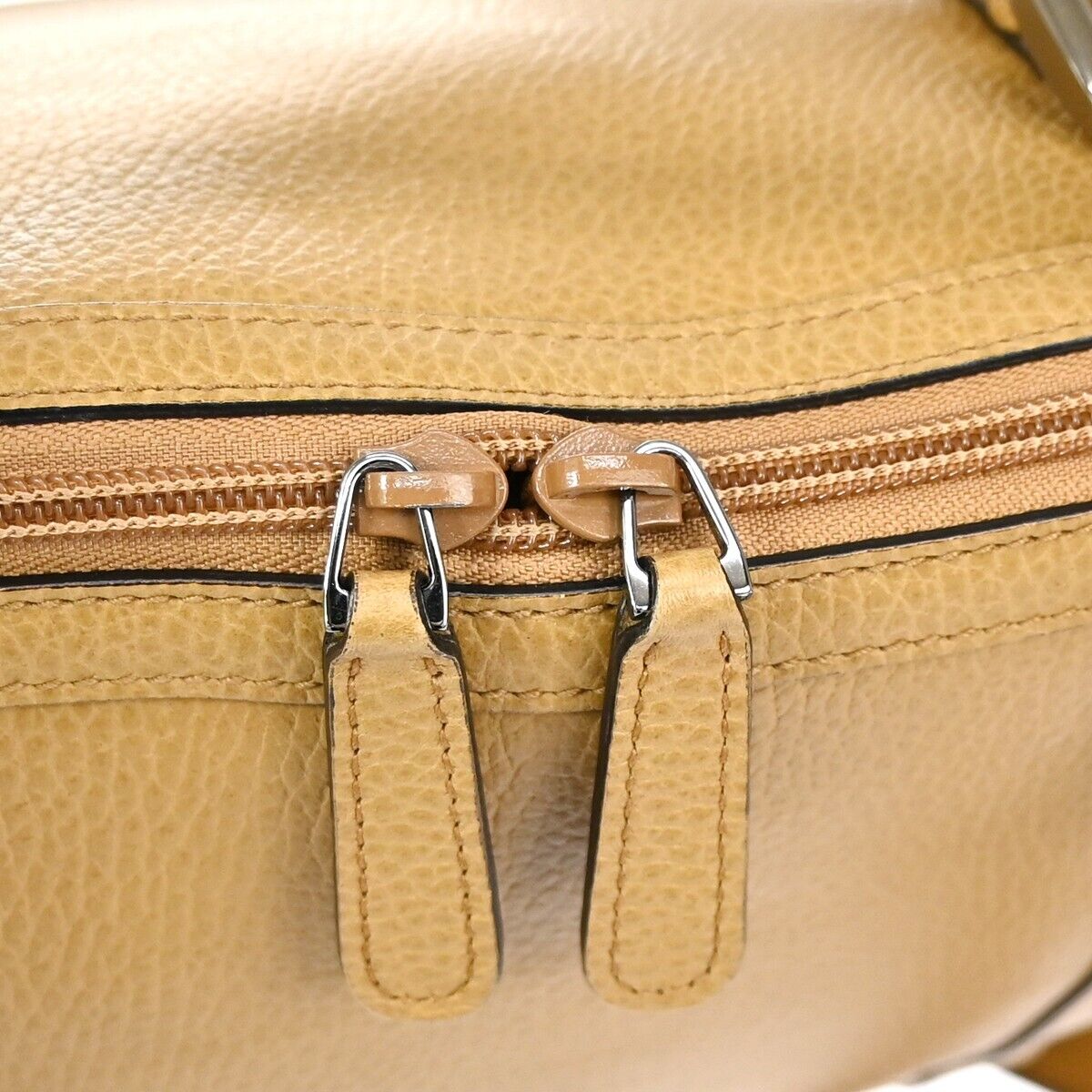 Gucci Britt Convertible Dome Satchel Leather, BEIGE, LEATHER, Handbag