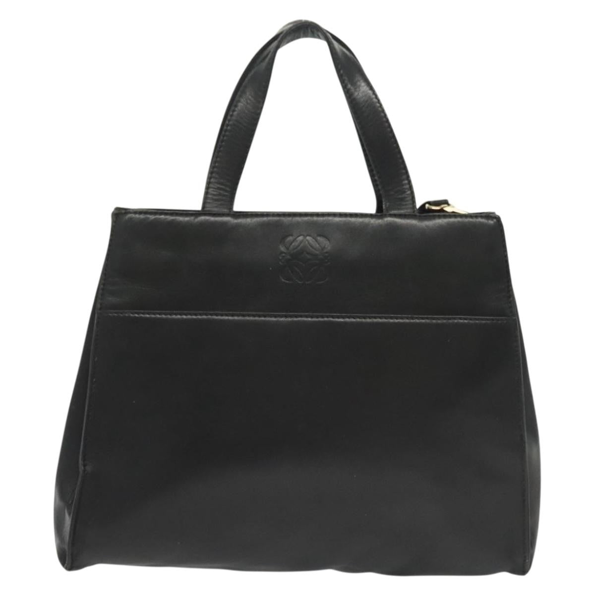 Loewe Anagram handbag Leather, BLACK, LEATHER, Handbag