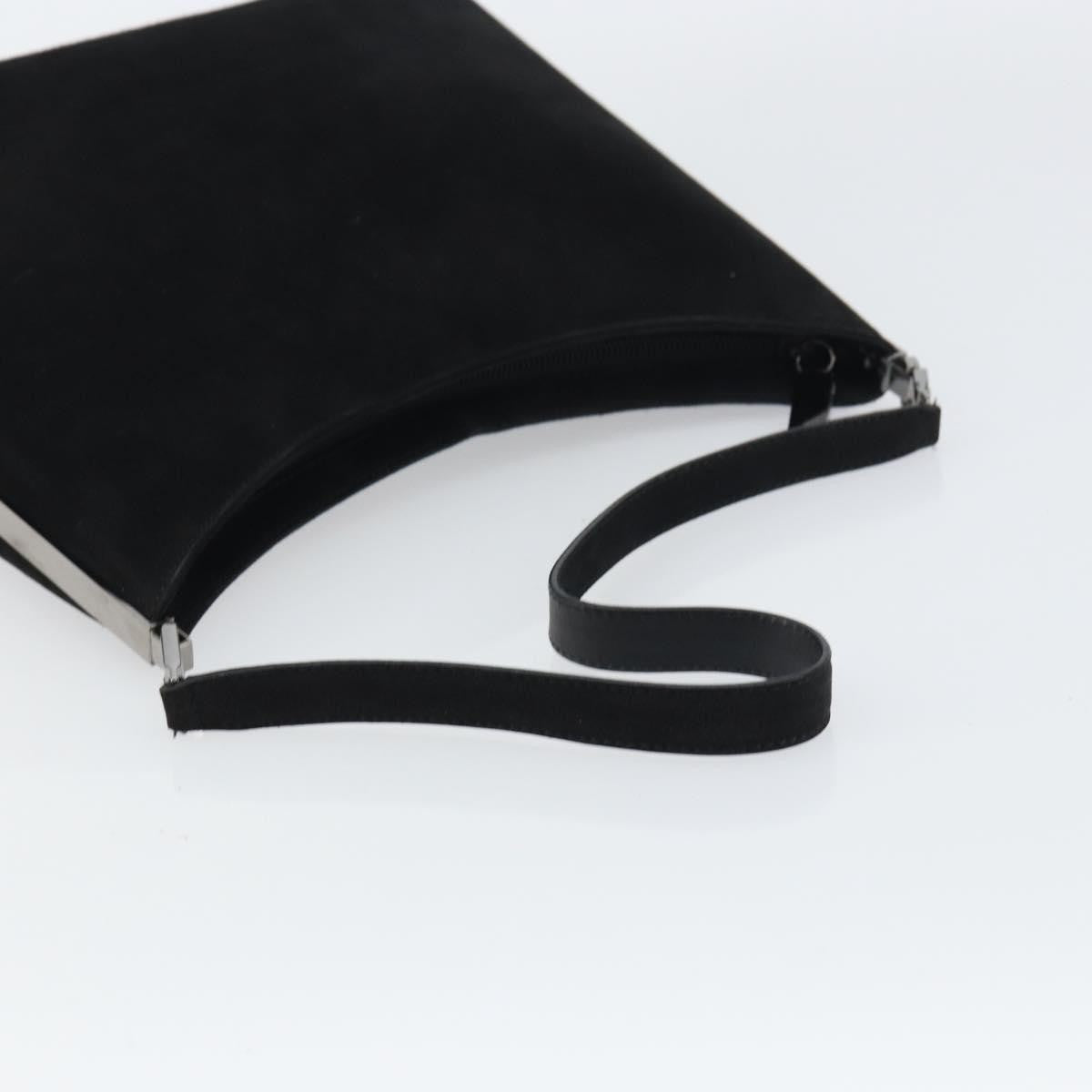 Salvatore Ferragamo Vintage Shoulder Bag Suede, BLACK, SUEDE, Shoulder bag