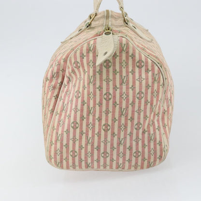 Louis Vuitton Speedy Handbag Mini Lin, PINK, CANVAS, Handbag