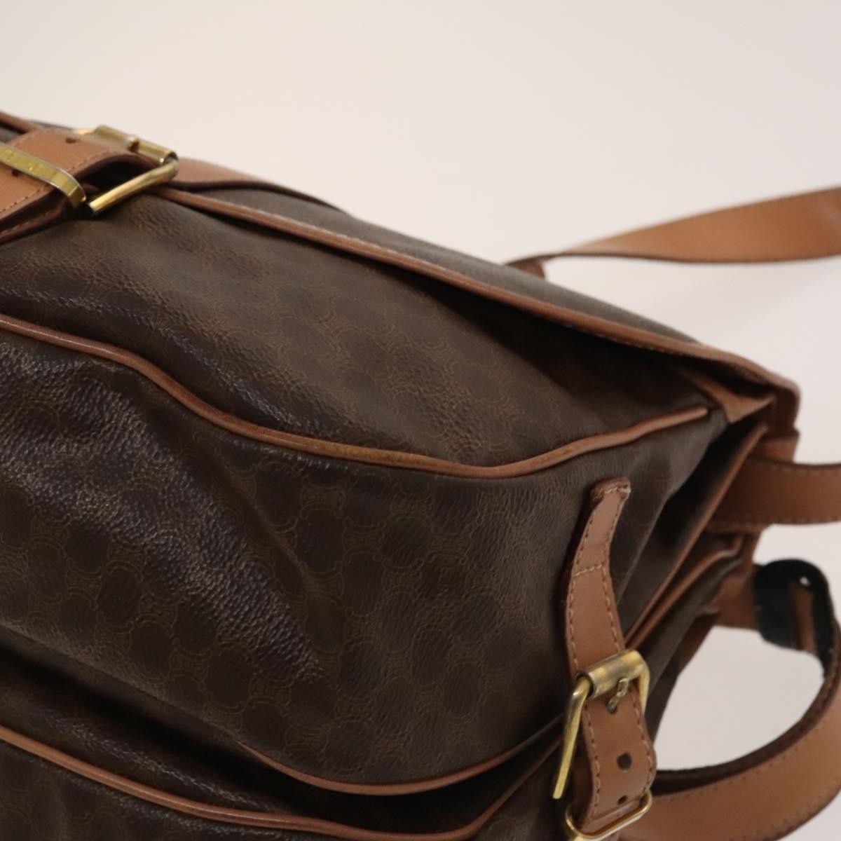 Celine Vintage Macadam Shoulder Bag Canvas, BROWN, CANVAS, Shoulder bag