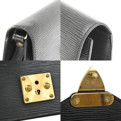 Louis Vuitton Dragonne Pochette Epi Leather, Black, Leather, Clutch