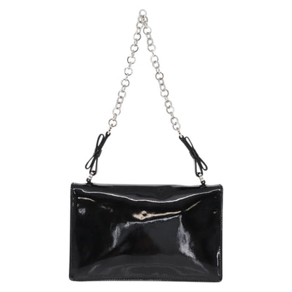 Salvatore Ferragamo Gancini Chain Shoulder bag Patent leather, BLACK, PATENT_LEATHER, Shoulder bag