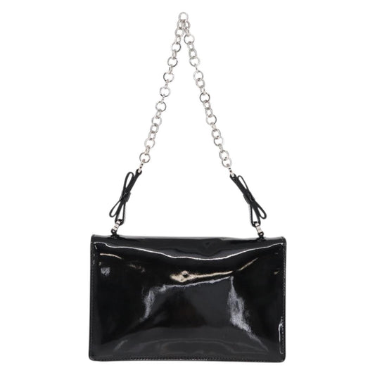 Salvatore Ferragamo Gancini Chain Shoulder bag Patent leather, BLACK, PATENT_LEATHER, Shoulder bag