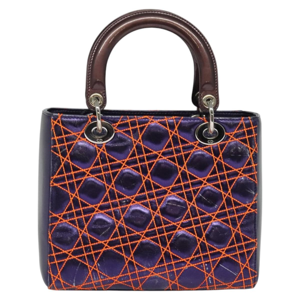 Christian Dior Lady Dior Bag Anselm Reyle Cannage Quilt Leather, Purple, Leather, Handbag