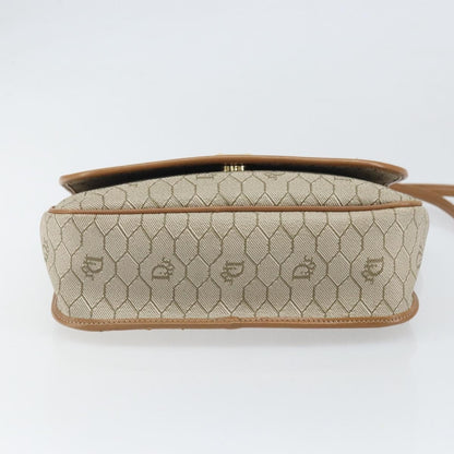 Christian Dior Vintage Honeycomb Shoulder Bag Canvas, Beige, PVC + Canvas, Shoulder Bag