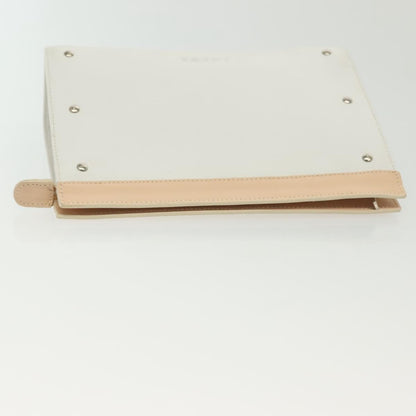 Loewe Flat Zip Pouch Leather, WHITE, LEATHER, Clutche & pouche