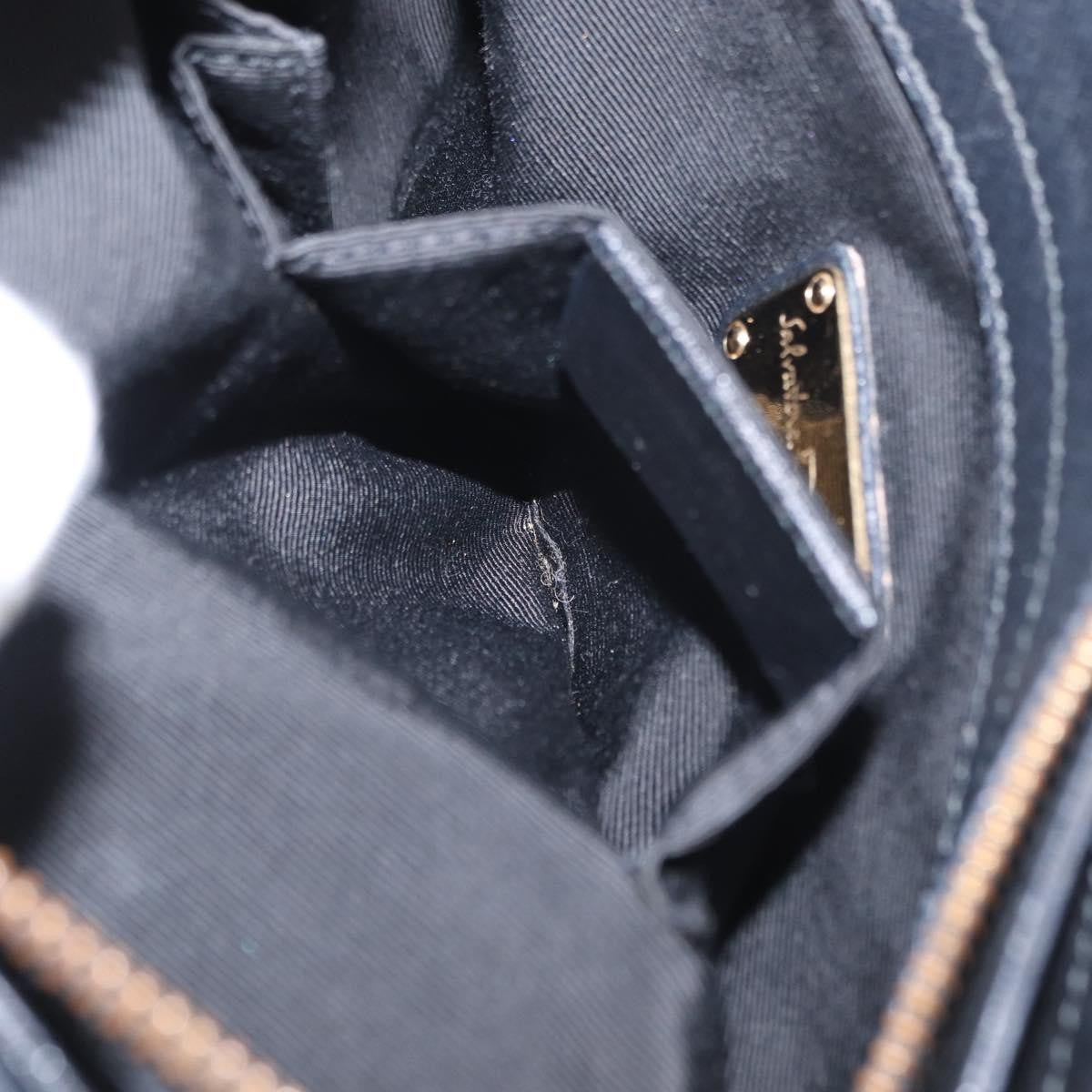 Salvatore Ferragamo Gancini handbag Nylon, BLACK, NYLON, Handbag