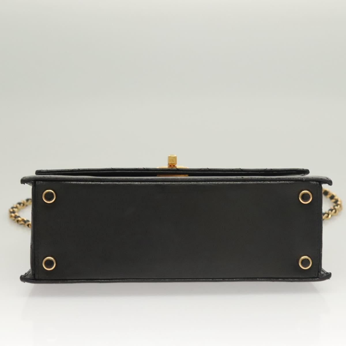 Chanel Vintage Trapezoid CC Flap Bag Leather, BLACK, LEATHER, Shoulder bag