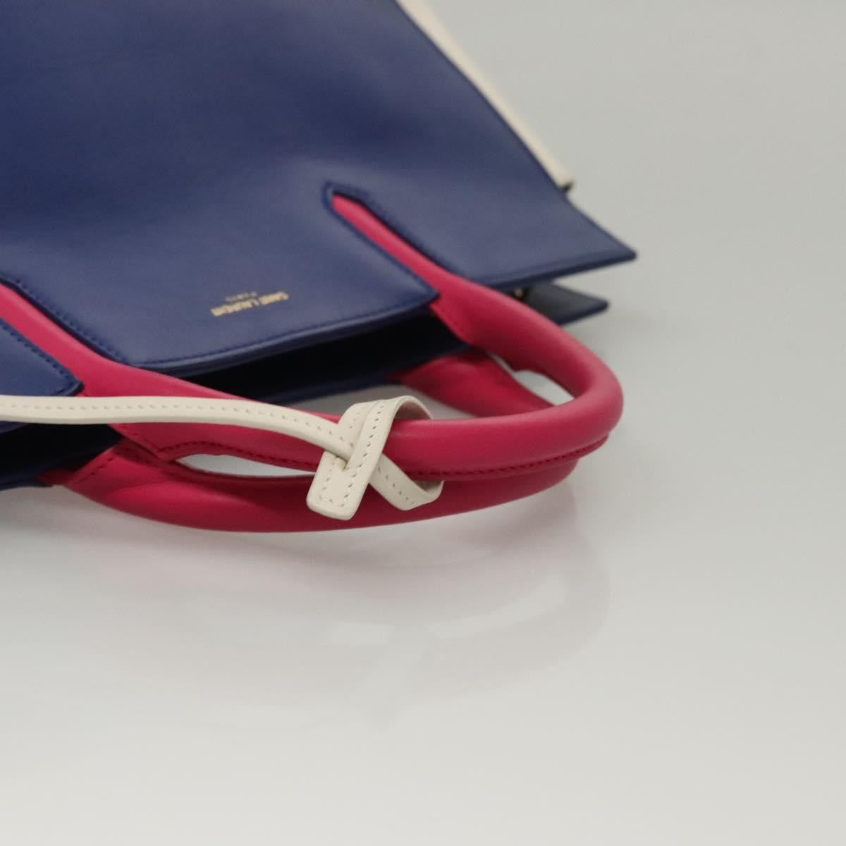 Saint Laurent Rive Gauche Cabas Leather, BLUE, LEATHER, Handbag