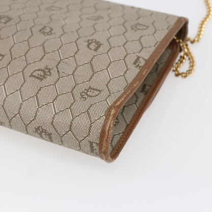 Christian Dior Vintage Honeycomb chain Canvas, BEIGE, CANVAS, Shoulder bag