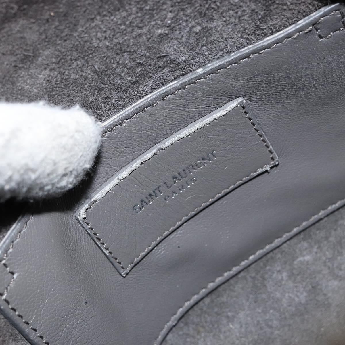 Saint Laurent Classic Duffle Bag Leather, SILVER, LEATHER, Handbag