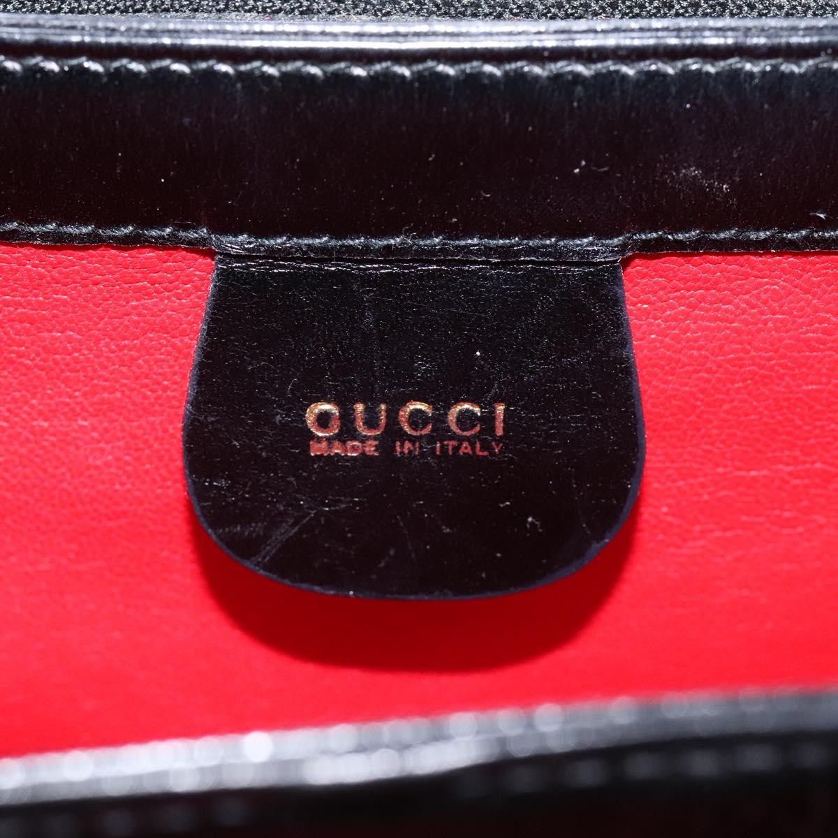 Gucci Vintage Convertible Bamboo Box Crossbody Bag Leather, BLACK, LEATHER, Crossbody bag