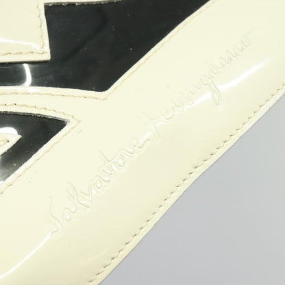 Salvatore Ferragamo Vintage Gancini Backpack Patent Leather, WHITE, PATENT_LEATHER, Backpack