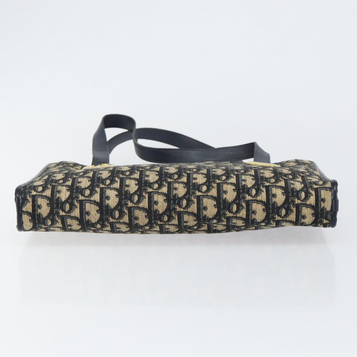 Christian Dior Vintage CD Trotter Handbag Canvas, NAVY, CANVAS, Handbag