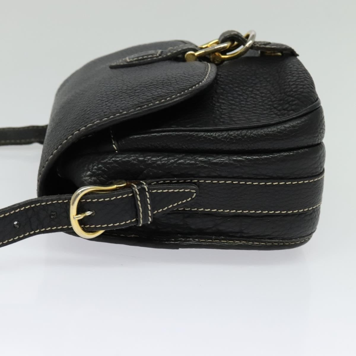 Celine Shoulder Bag Leather, BLACK, LEATHER, Shoulder bag