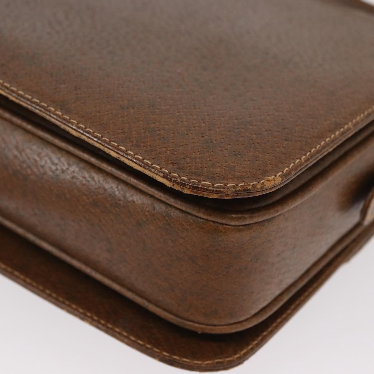 Gucci Vintage Flap Shoulder Bag Leather, BROWN, LEATHER, Shoulder bag